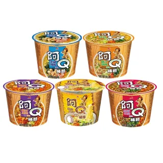 【阿Q桶麵】風味桶3入x2組(雞汁排骨/紅椒牛肉/生猛海鮮/韓式泡菜/蒜香珍肉)
