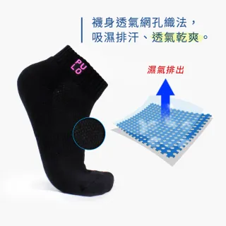 【PULO】3雙組 純棉舒適氣墊裸襪-黑色組(氣墊運動襪/籃球襪/女襪子/襪/襪子/船型襪/踝襪/透氣網孔)