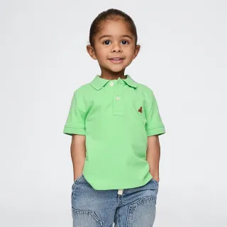 【GAP】女幼童裝 純棉小熊刺繡短袖POLO衫-綠色(724325)