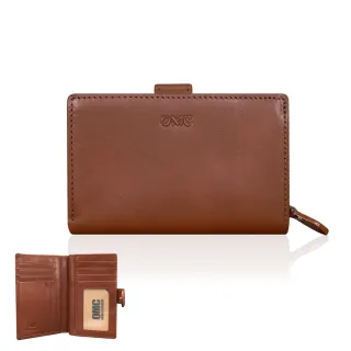【OMC•植鞣革】 舌扣零錢袋牛皮中夾95139(棕色)