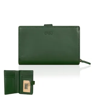 【OMC•植鞣革】 舌扣零錢袋牛皮中夾95139(綠色)