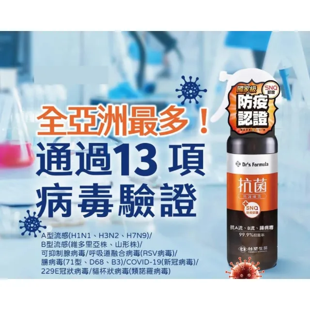 【台塑生醫Dr’s Formula】抗菌防護噴霧x3瓶(255g/瓶)