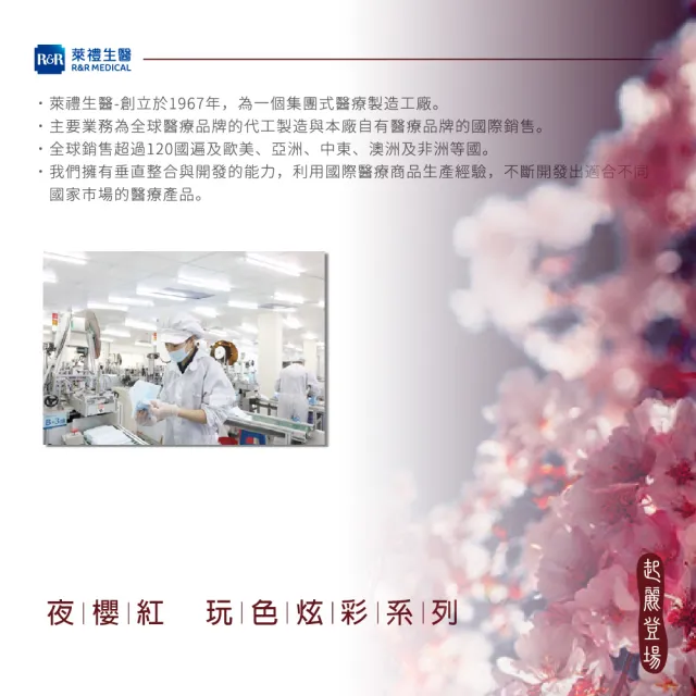 【LAITEST 萊潔】醫療防護口罩/成人 夜櫻紅 50入盒裝(台灣製造)