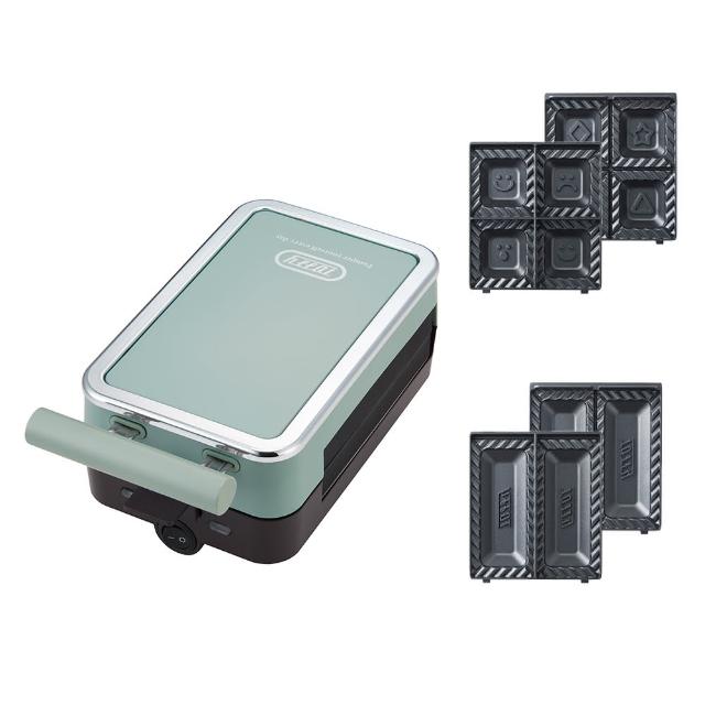 【TOFFY】Quarter 熱壓三明治鬆餅機(K-HS6 兩種烤盤 烤盤可拆)