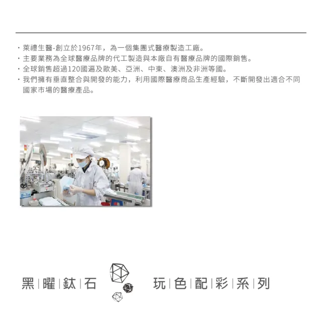 【LAITEST 萊潔】醫療防護口罩/成人 黑曜鈦石 30入盒裝(配彩系列)