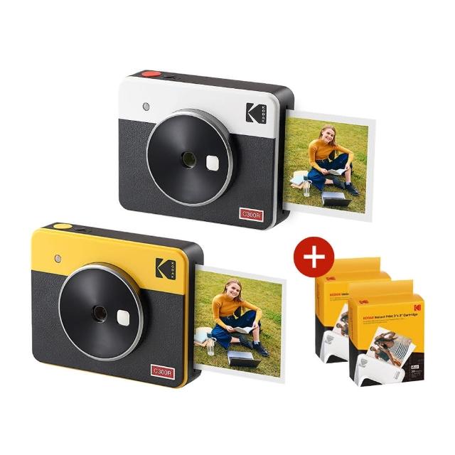 【Kodak 柯達】Mini Shot 3 Retro方形拍立得相機C300R口袋相印機(東城代理商公司貨)