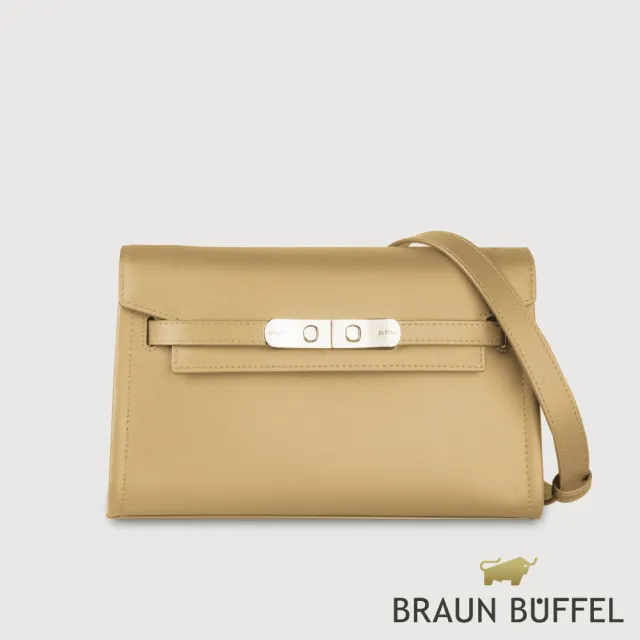 【BRAUN BUFFEL 德國小金牛】尤妮爾 肩包-淺棕色(BF867-26-CR) 女包送禮推薦
