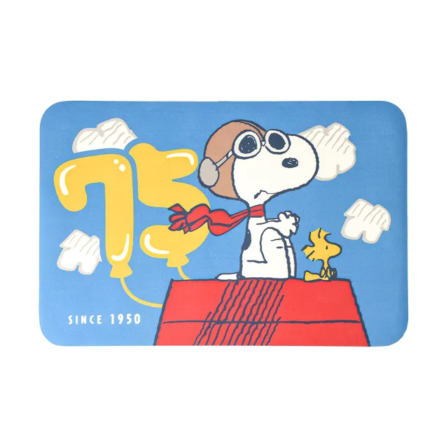 【SNOOPY 史努比】任選 75週年吸水皮革高質感踏墊(科技吸水皮革 吸水止滑 二款選)