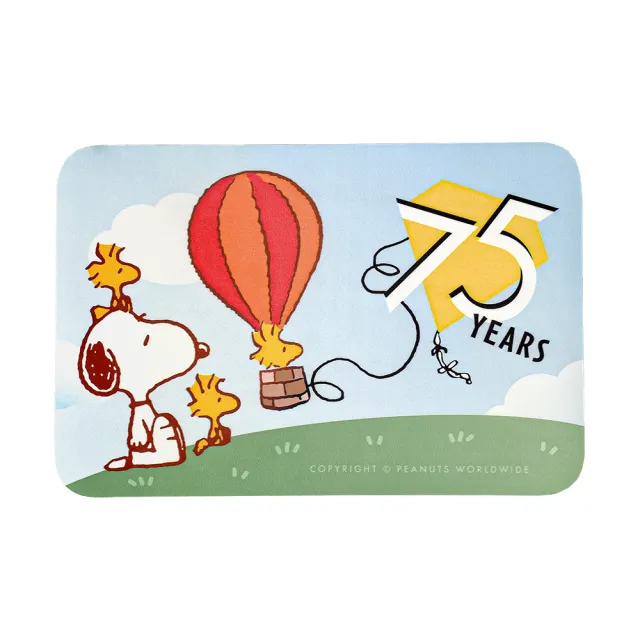 【SNOOPY 史努比】任選 75週年吸水皮革高質感踏墊(科技吸水皮革 吸水止滑 二款選)