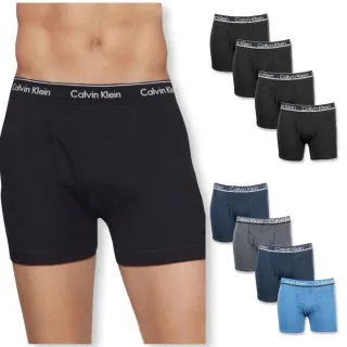 【Calvin Klein 凱文克萊】4件組 彈性棉質男生四角內褲(CK內褲 四件禮盒組)