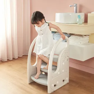 【Caring】兒童扶手階梯凳-可愛小羊駝(升級版 學習椅 椅凳)