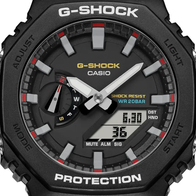 【CASIO 卡西歐】G-SHOCK原創配色雙顯錶(GA-2100RL-1A)