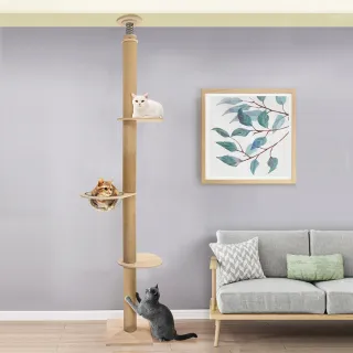 【貓本屋】加粗麻繩柱11cm太空艙實木通天柱貓跳台(最高277cm)