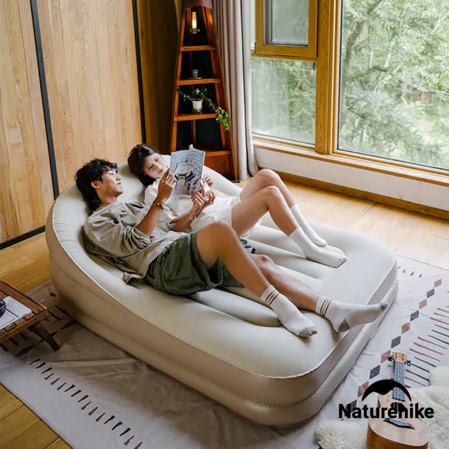 【Naturehike】懶月帶枕懶人沙發 內置打氣機 雙人款 DZ020(台灣總代理公司貨)