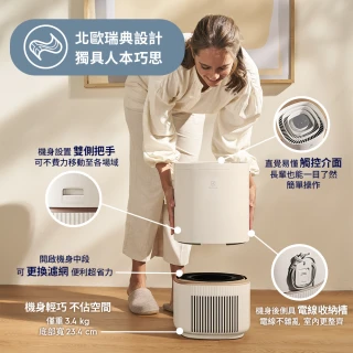 【Electrolux 伊萊克斯】極適家居300抗敏清淨機EP32-27SWA UGA WBA(8坪適用/3色任選/APP智能遙控)