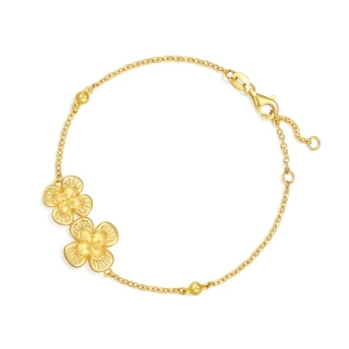【點睛品】丁香花 婚嫁黃金手鍊_計價黃金