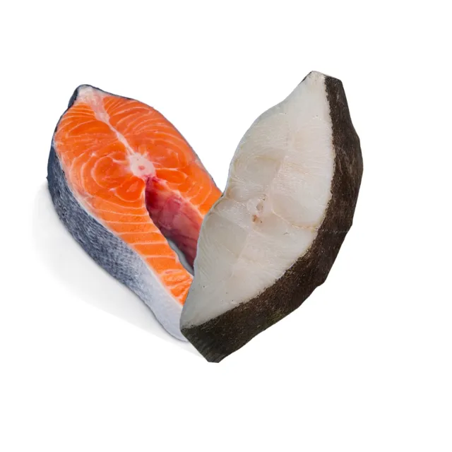 【森嶼鮮物】超厚切大比目魚及鮭魚片雙拼(8片組)