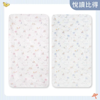 【奇哥官方旗艦】悅讀比得兔床包-M 60×120cm+床墊包覆13cm(嬰兒床床包 床單)