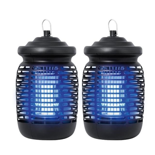 【KINYO】15W電擊式捕蚊燈UVA誘蚊燈管捕蚊器/補蚊燈-紫外線誘蚊+電擊KL-9150(二入組)