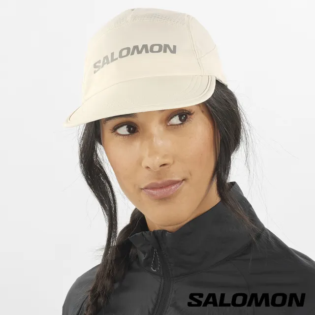 【salomon官方直營】SENSE AERO 運動帽(灰白)