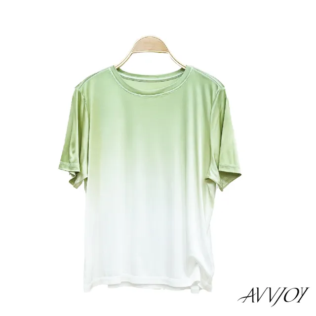 【AVVJOY 艾薇卓爾】漸層凉感衣(上衣 T恤 大學T 短袖t 短袖t恤 CL2317109)（其他規格）