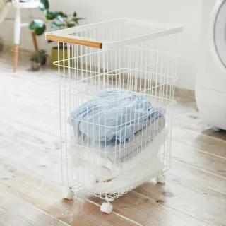 【YAMAZAKI】tosca原木手把洗衣籃(浴室收納) 