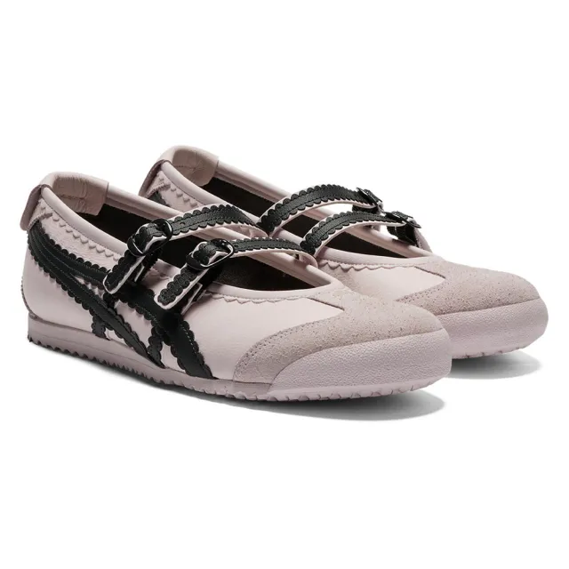 【Onitsuka Tiger】鬼塚虎 粉底黑虎爪紋 MEXICO 66 TGRS 休閒鞋 (1182A678-700)