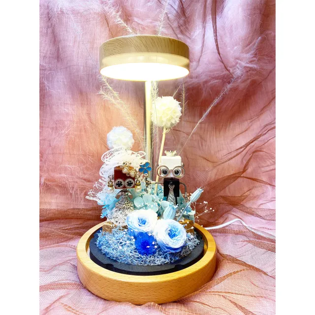 【OSTARA FLORIST 奧斯塔拉花藝】天使光環檯燈 織•鐵木聯名情侶款 共兩款(情人節花禮、永生花、紀念日)