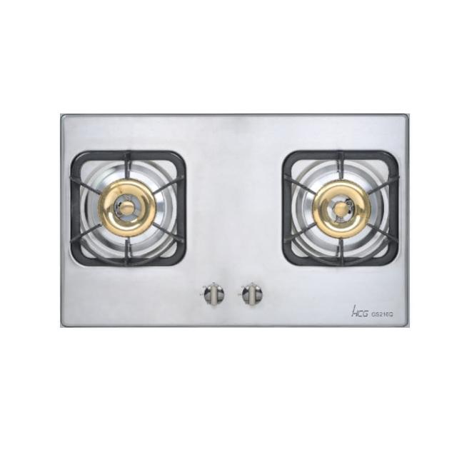 HCG和成 GS216Q 雙口不鏽鋼瓦斯爐 臺灣製造 電子連續點火 傳統外擴火焰 GS216Q