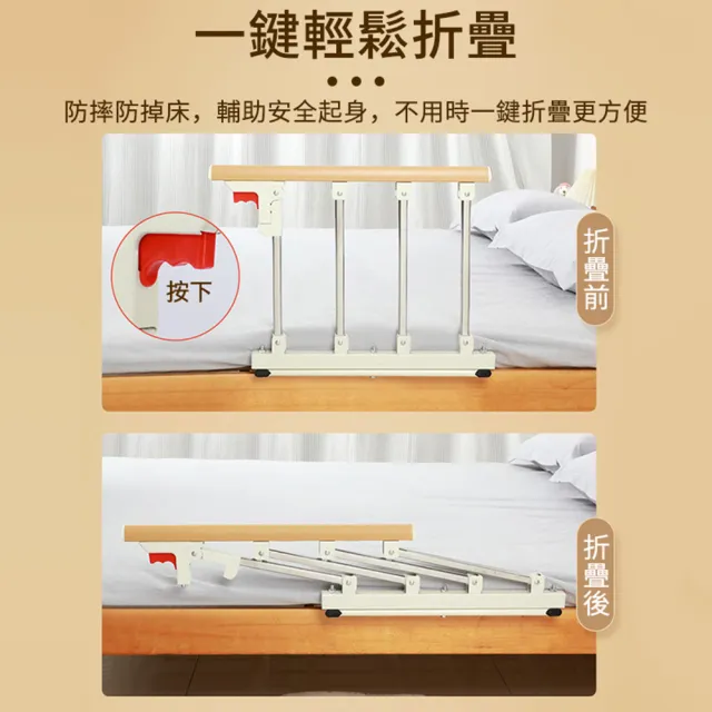【小不記】三檔-折疊床邊護欄 防摔床護欄 床邊扶手 床圍欄(安全扶手 老人床邊扶手 孕婦起身助力器)