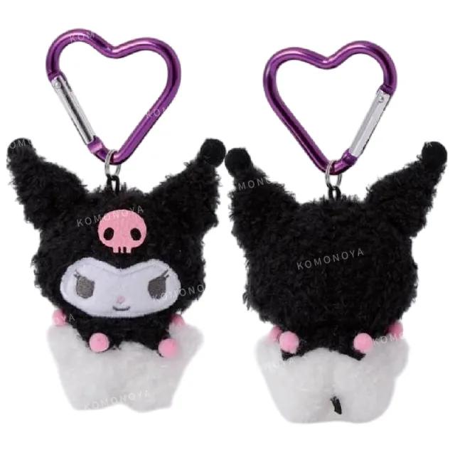 【小禮堂】雙11 Sanrio 三麗鷗 愛心扣環迷你玩偶吊飾 毛茸茸款 Kitty 大耳狗 人魚漢頓(平輸品)