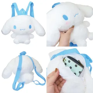 【小禮堂】雙11 Sanrio 三麗鷗 絨毛玩偶兒童後背包 坐姿款 Kitty 大耳狗 酷洛米(平輸品)