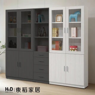 【H&D 東稻家居】四門2.7尺書櫃 收納櫃 置物櫃 展示櫃(THY2-05611)