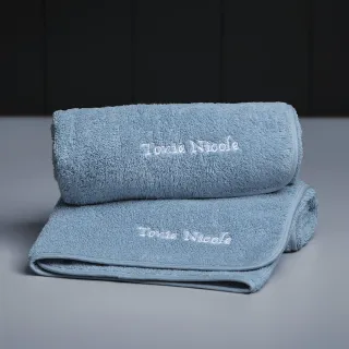 【Tonia Nicole 東妮寢飾】100%純棉親膚柔眠枕巾2入(藍星)