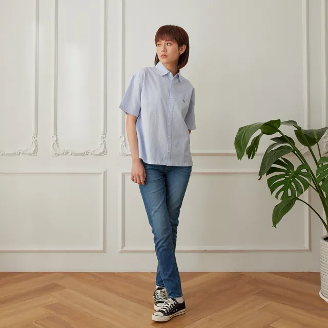 【Lee】女裝 牛仔褲 / 涼感 433 高腰修身窄管 中藍洗水(LB517065902)
