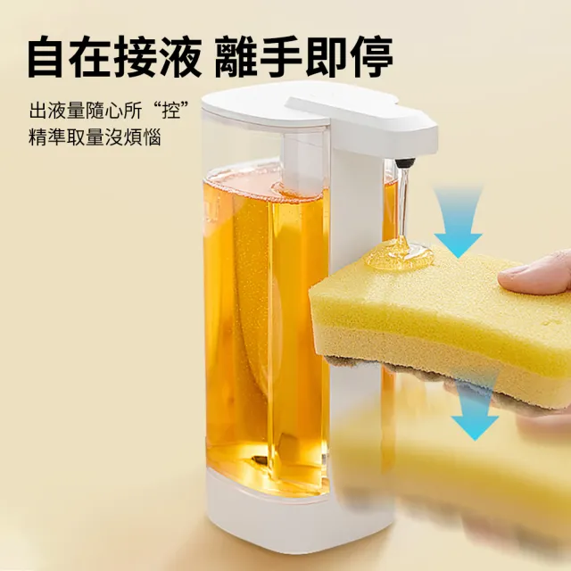 【zLife】置桌/壁掛自動感應洗碗精機 免接觸電動給皂器 皂液器/給液機/給皂機/出皂機/洗手機(500ml/4檔)