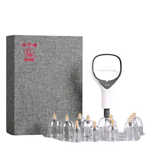 【華佗牌】10罐拔罐組錦緞禮盒裝(禮盒 送禮 拔罐杯 拔罐器 手動真空拔罐)