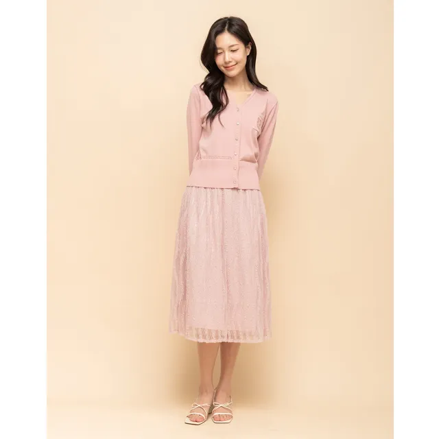 【perng yuh 芃諭名品】水波徜徉 立體波紋 網紗 圓裙(2025 SS Collection|4A春夏新品上市)