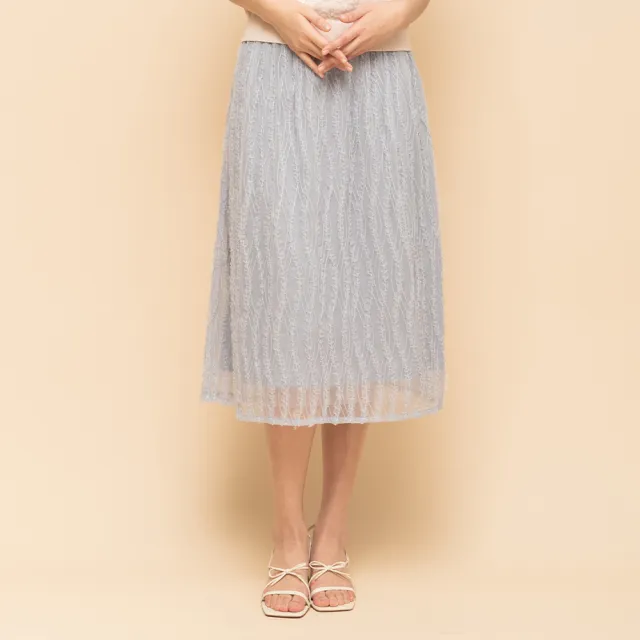 【perng yuh 芃諭名品】水波徜徉 立體波紋 網紗 圓裙(2025 SS Collection|4A春夏新品上市)