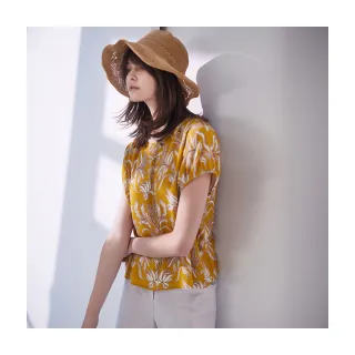 【Diffa】黃白花上衣-女