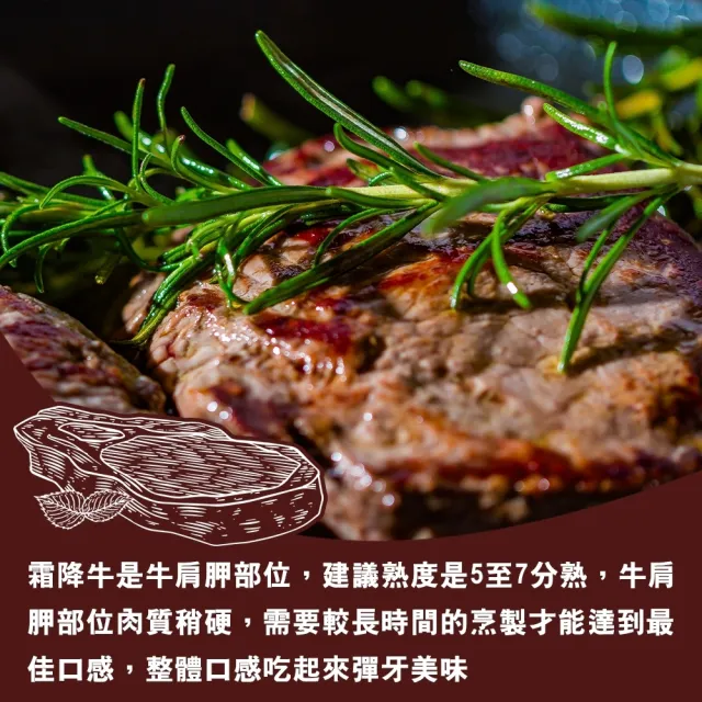 【海肉管家】澳洲穀飼大麥牛霜降牛排(8片_200g/片)