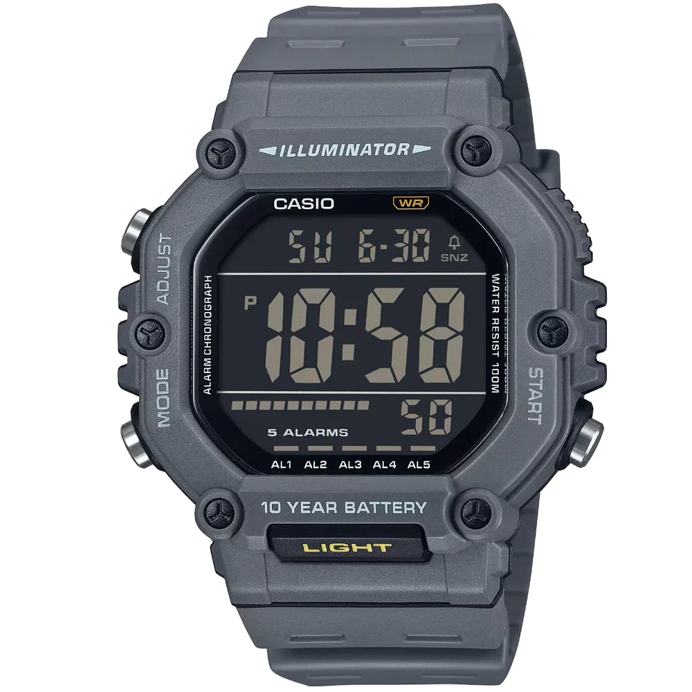 【CASIO 卡西歐】卡西歐大液晶野戰電子錶-黑(AE-1600H-8B 公司貨全配盒裝)