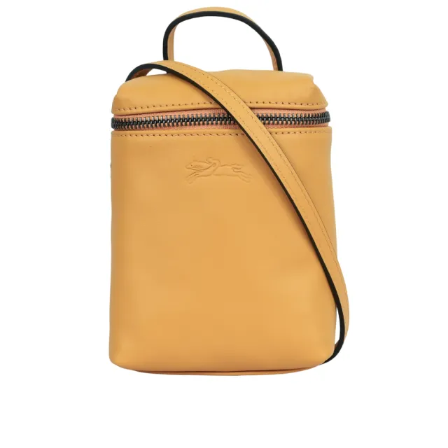 【LONGCHAMP】Le Pliage Xtra XS 小牛皮拉鍊迷你手提/斜背二用包(蜜糖色)