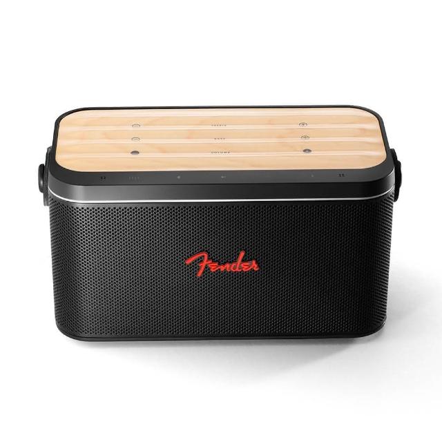 Fender Riff RIFF-BLACK/MAPLE 桌上型多媒體喇叭,採用黑色系楓木設計,尺寸30x20x20cm,重2.41kg。支援藍芽連線,具防潑水功能,適合桌面使用。無WiFi支援,配件簡易,中國產地,享1年保固。NCC認證CCAH22LPB120T4,BSMI許可R33413,專業音效體驗。 FENDER RIFF