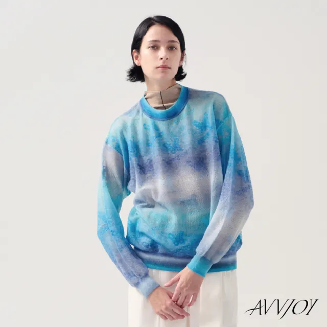 【AVVJOY 艾薇卓爾】魔幻天空毛衣(上衣 針織 長袖 針織長袖 針織上衣 CLA0318TP)