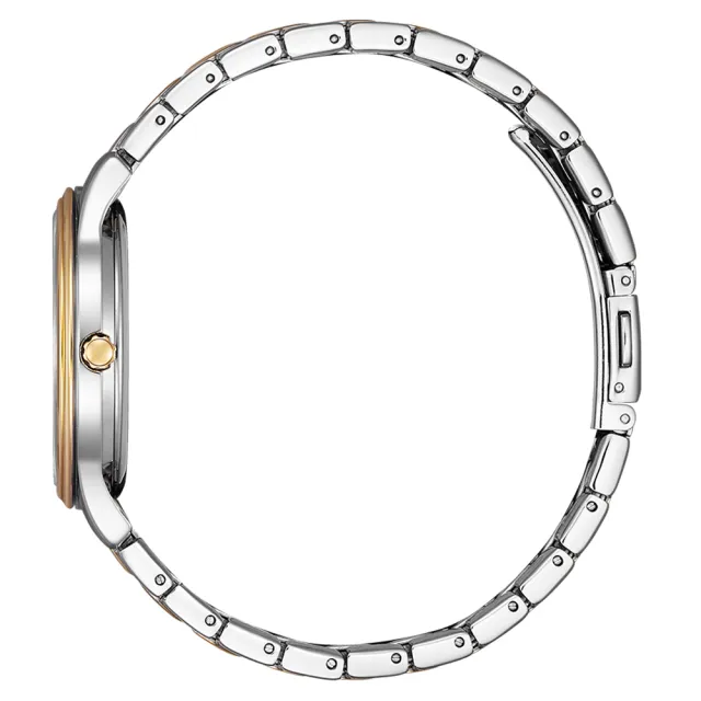 【CITIZEN 星辰】光動能大三針時尚女錶-銀x玫瑰金/34mm 520禮物 送禮 手錶(EM0416-78A)
