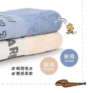 【SNOOPY 史努比】任選-台灣製★史努比純棉素色緞檔緹花毛巾(台灣製_竹炭紗緹花)