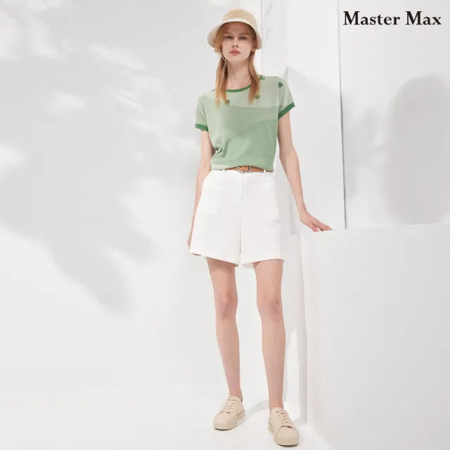 【Master Max】亞麻大口袋素面短褲(8413051)