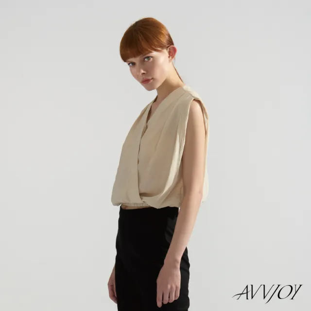【AVVJOY 艾薇卓爾】氣質百褶背心(上衣 T恤 大學T 背心 無袖 短袖t 短袖t恤 KT0008)