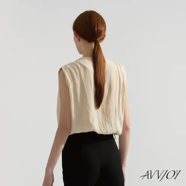 【AVVJOY 艾薇卓爾】氣質百褶背心(上衣 T恤 大學T 背心 無袖 短袖t 短袖t恤 KT0008)
